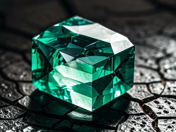 一顆有明顯裂隙的祖母綠 祖母綠